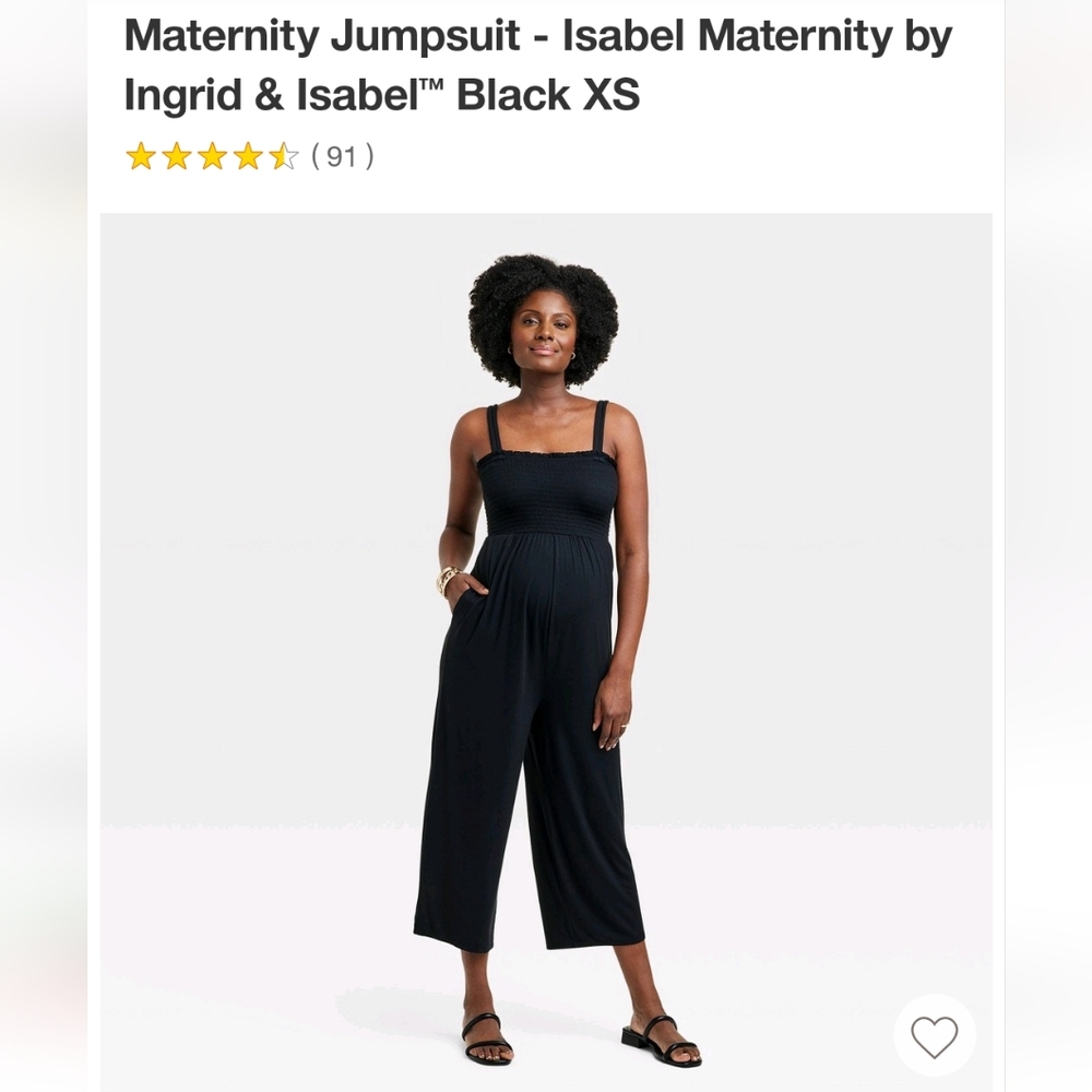 Isabel Maternity Jumpsuit Black Size XS